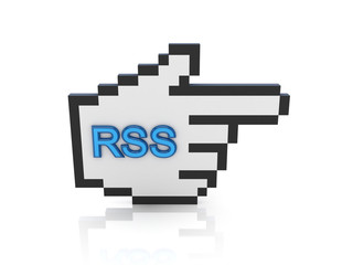 Poster - Large cursor with a word RSS.