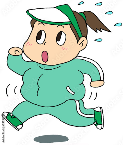 走る太った女性 Stock イラスト Adobe Stock