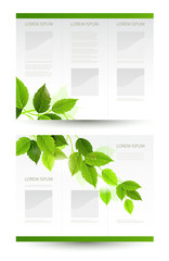 Wall Mural - vector design of eco booklet with branch of fresh green leaves