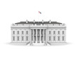 White house rendered illustration isolated on a white background