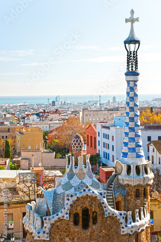 Fototapeta na wymiar Park Guell in Barcelona, Spain.