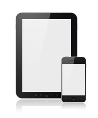 Aufkleber - Digital Tablet PC With Mobile Smart Phone Isolated