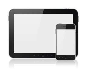 Aufkleber - Digital Tablet PC With Mobile Smart Phone Isolated