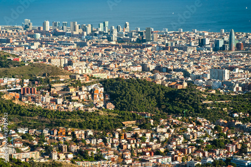 Fotoboard na płycie Widok z barcelona z tibidano, barcelona, ​​hiszpania.