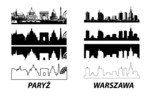 Fototapeta Fototapety z wieżą Eiffla - Vector of European cities Warsaw Paris