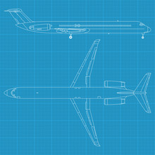 High Detailed Vector Illustration Of Modern Civil Airplane