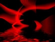 Inferno in Rot spiegelt sich im Wasser
