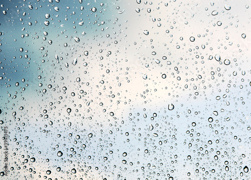 Naklejka nad blat kuchenny Blue Rain Drops