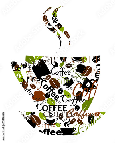 Naklejka - mata magnetyczna na lodówkę Coffee cup vector