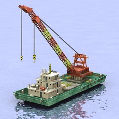 Wall Mural - 3d render of floating crane