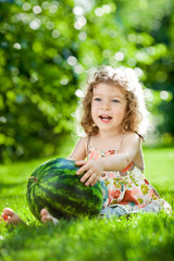 Sticker - Child having picnic outdoors