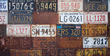 Group Of Old Vintage American License Plates