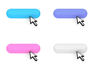 Poster - Blank web buttons with arrow cursor