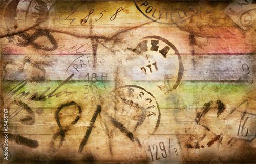 Obraz na płótnie canvas czteroczęściowy "tetraptyk" Vintage post
