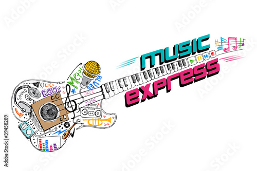 Naklejka na szybę Music Express