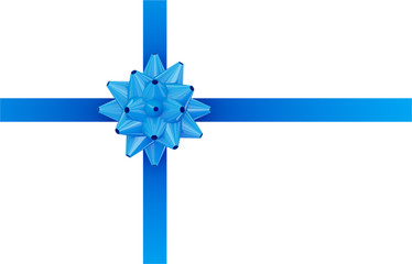 Sticker - Blue ribbon with blue bow