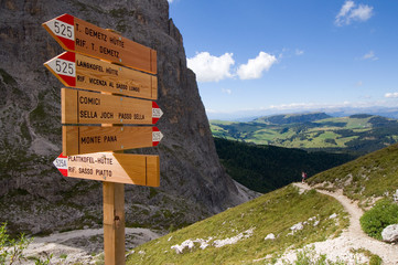 Sticker - Langkofelkar mit Blick auf die Seiser Alm - Dolomiten - Alpen