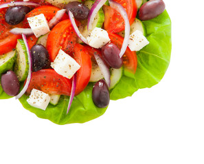 Wall Mural - Greek salad isolated on white