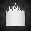 Blank stainless steel fire flames background vector