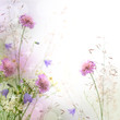 Beautiful pastel floral border - blurred background 