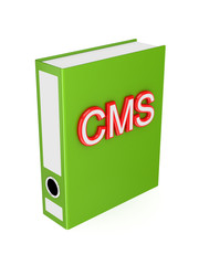 Sticker - Green folder with red word CMS.