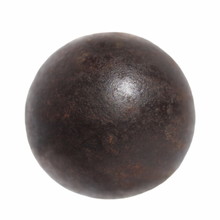 Old Rusty Iron Metal Ball Isolated On White Background