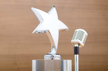 Wall Mural - star award against wooden background