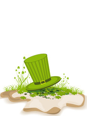 Sticker - A beautiful Patrick's Day card with green cap.