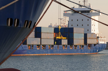 maritime activity at the Port of Genoa,Italy