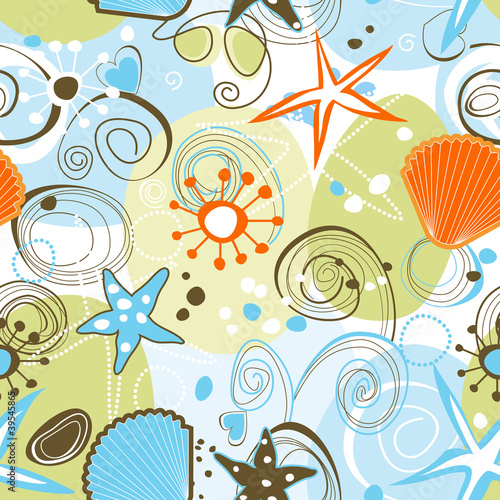 Naklejka dekoracyjna Sea seamless pattern