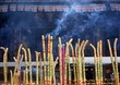 Incense and candles at a Buddhist temple, Sichuan, China