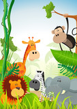 Fototapeta Pokój dzieciecy - Wild Animals Background