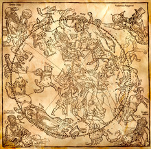 Illustration With Map Of Albreht Duerer For The Northern Sky