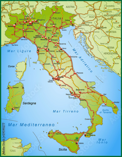 Landkarte von Italien mit Autobahnen vettoriale Stock | Adobe Stock Landkarte von Italien mit Autobahnen vettoriale Stock | Adobe Stock