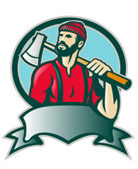 Wall Mural - Lumberjack Forester With Axe