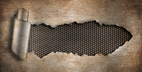 Wall Mural - rusty metal background ripped hole