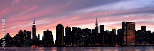 Plakat na papierze fotorealistycznym Panorama panoramę Nowego Jorku manhattan