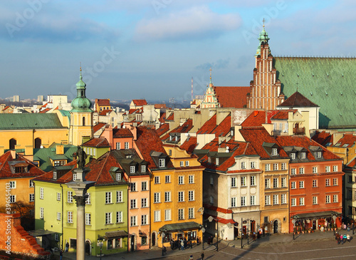 Naklejka na drzwi Castle square, Warsaw, Poland