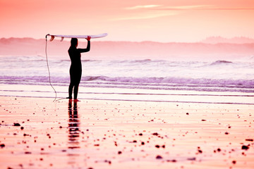Wall Mural - female surfer