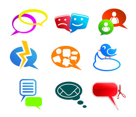 Fototapete - Chat and communication icons
