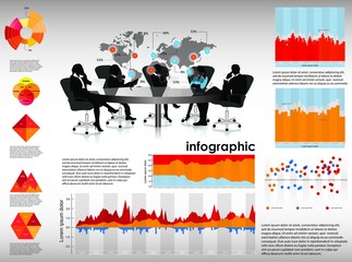 Wall Mural - infographic vector graphs and elements. vector illustration.