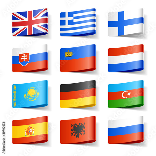 Fototapeta na wymiar World flags. Europe.