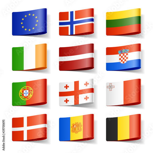 Fototapeta na wymiar World flags. Europe.