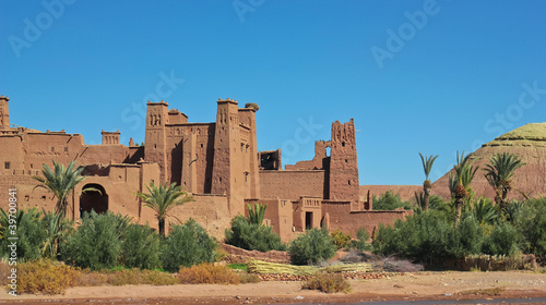 Obraz na płótnie canvas czteroczęściowy "tetraptyk" Piękny widok na starożytnej kasbah ait ben haddou w Maroku