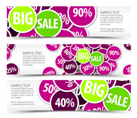 Wall Mural - Set of big sale horizontal banners