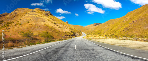 Obraz na płótnie canvas trzyczęściowy "tryptyk" Cardrona Valley Road