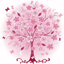 Pink Decorative Spring Tree