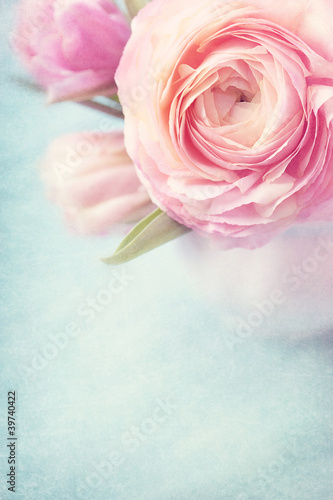 Naklejka - mata magnetyczna na lodówkę Pink flowers