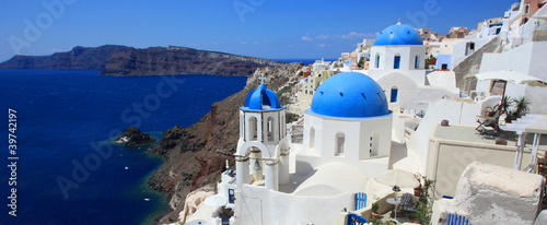 Board z aluminiowym obramowaniem Santorin - oia panorama