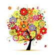 Art floral tree. Flowers made from fruits